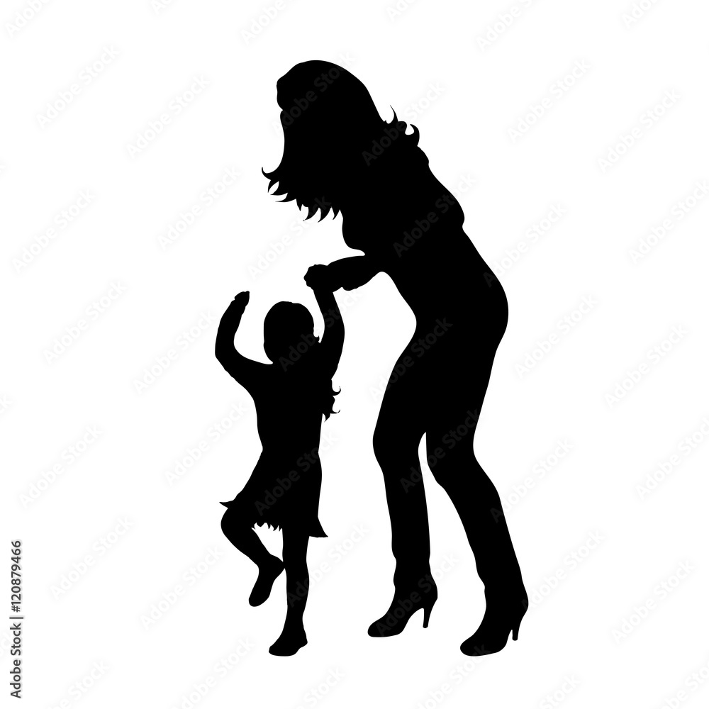 Vector silhouette of family. Vector silhouette of family.