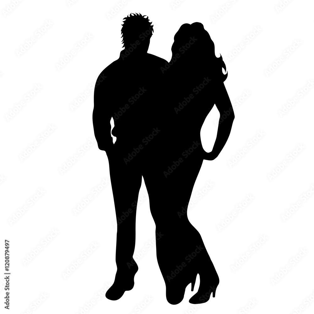Vector silhouette of couple. Vector silhouette of couple.