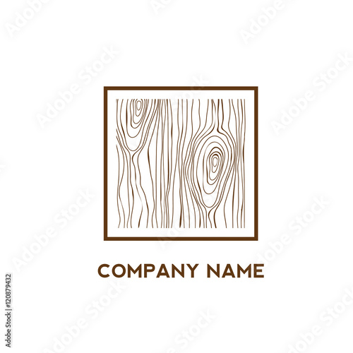 Square with wooden texture,Logo design,Vector illustration
