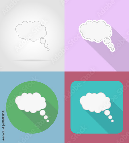 speech bubbles flat icons vector illustration