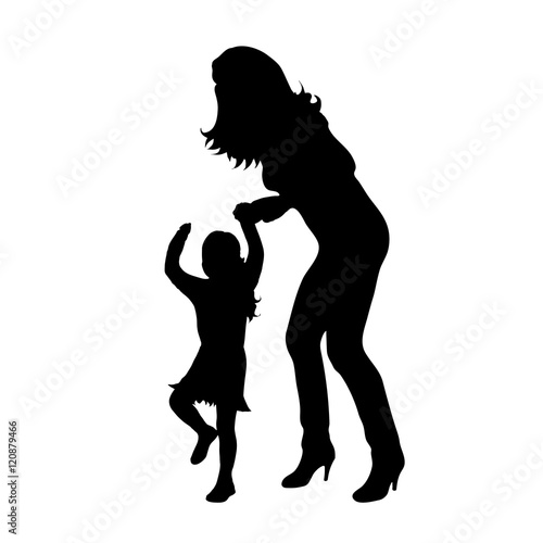 Vector silhouette of family.