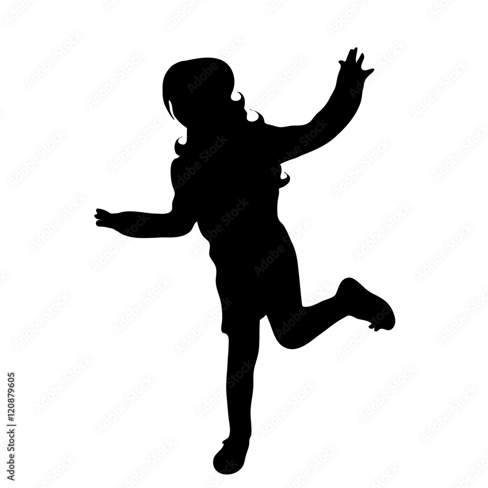 Vector silhouette of girl.