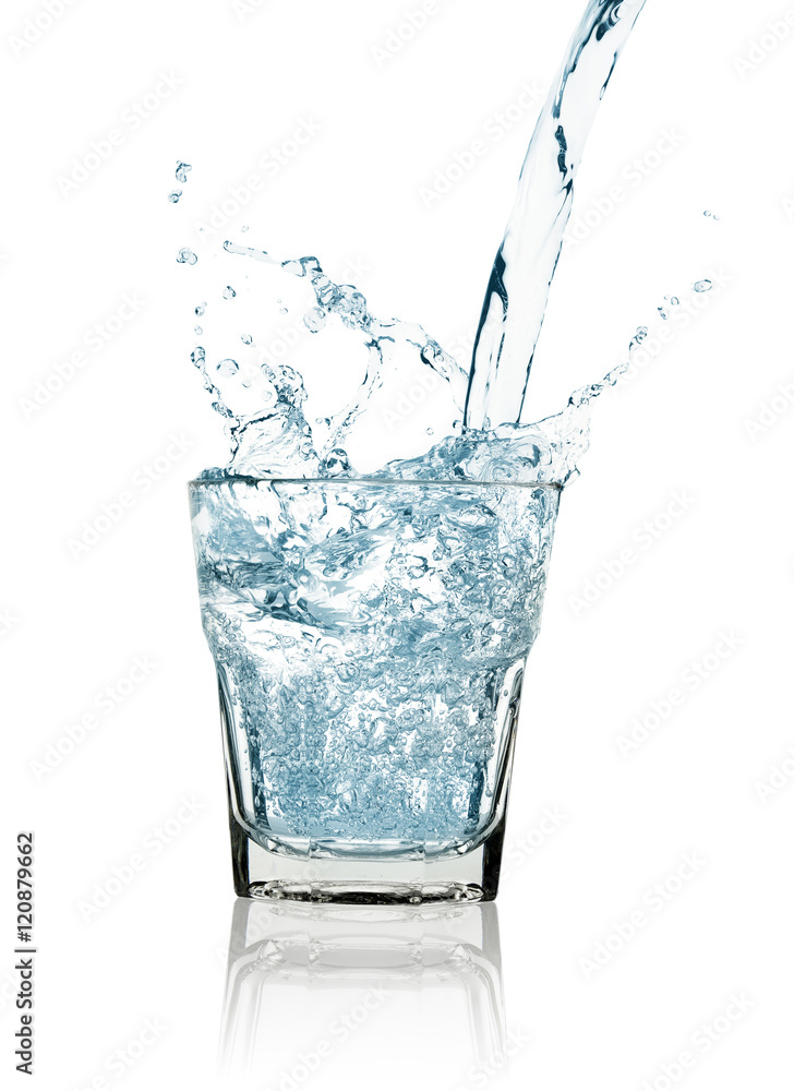 water splash in a glass isolated on white water splash in a glass isolated on white