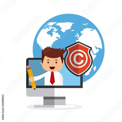 businessman avatar with copyright concept vector illustration, eps10