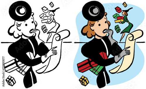 Woman with Christmas shopping list