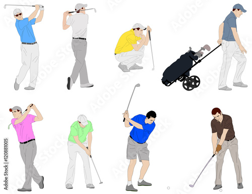golfers illustration - vector