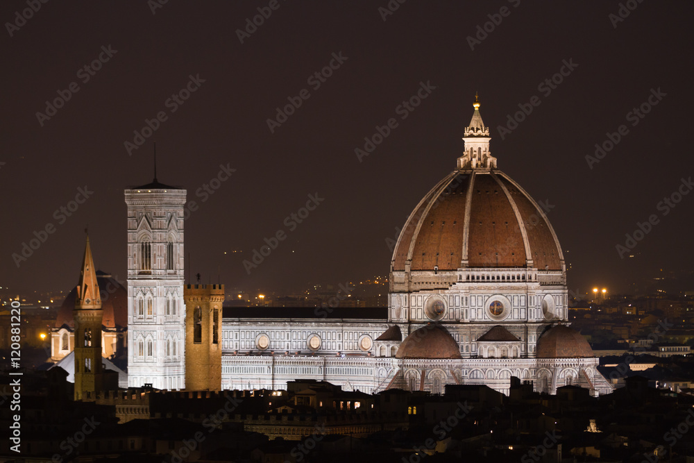 florence night view, cathedral of florence