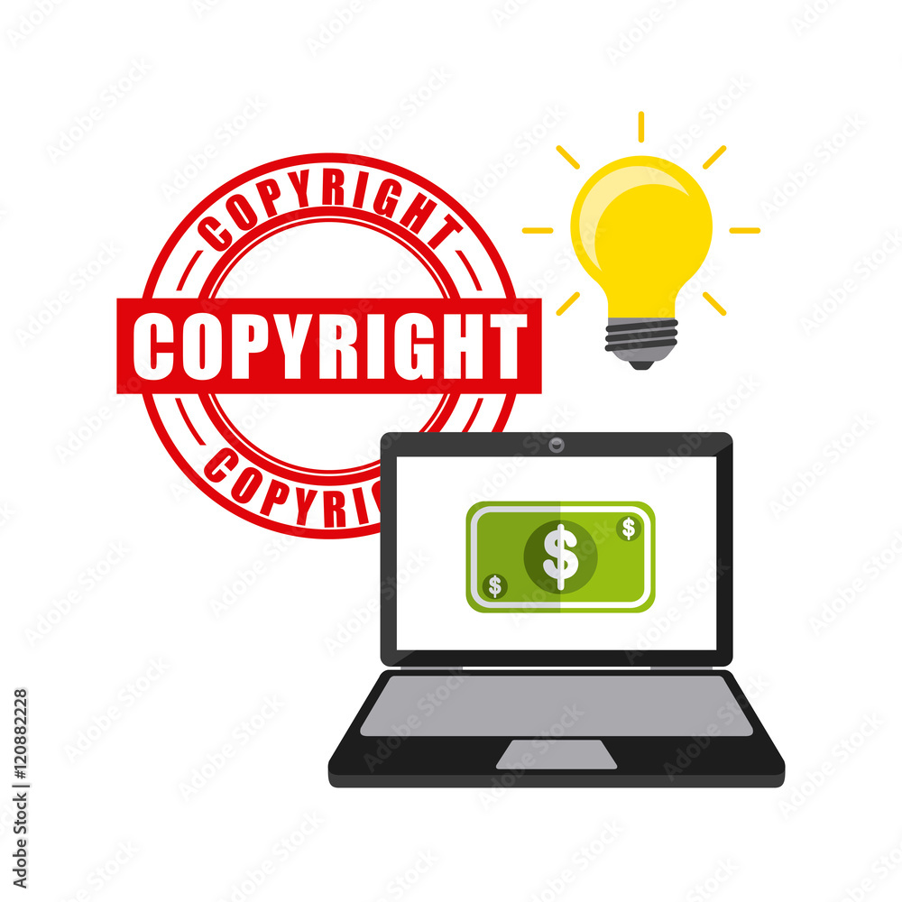 business copyright concept icons vector illustration, eps10