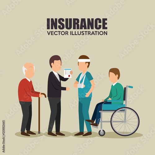 agent insurance patient healthy design vector illustration eps 10