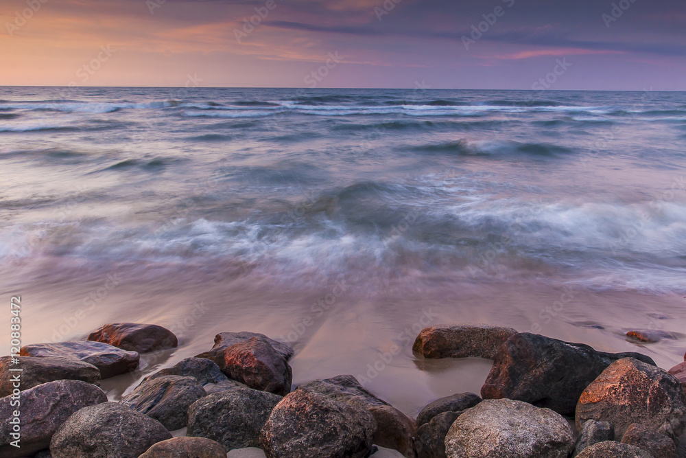 Obraz premium beautiful view of the Baltic Sea to the Polish town Rozewie