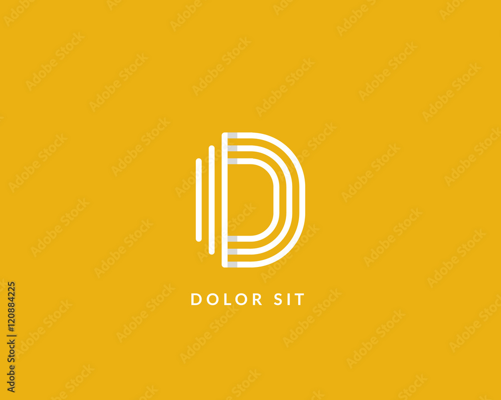 Letter "D" logo monogram. Creative line art design. Eps10 Vector line logotype. - obrazy, fototapety, plakaty 