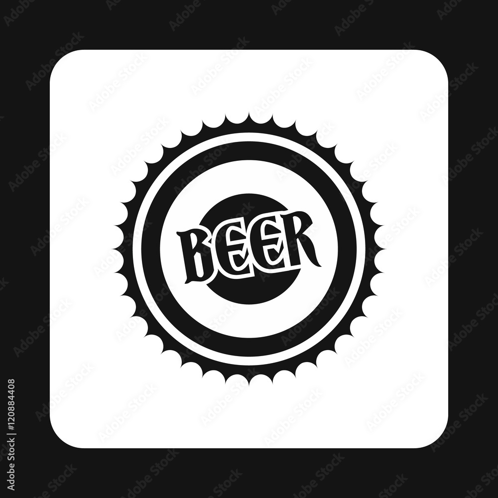 Cover beer icon in simple style isolated on white background. Bottle symbol vector illustration
