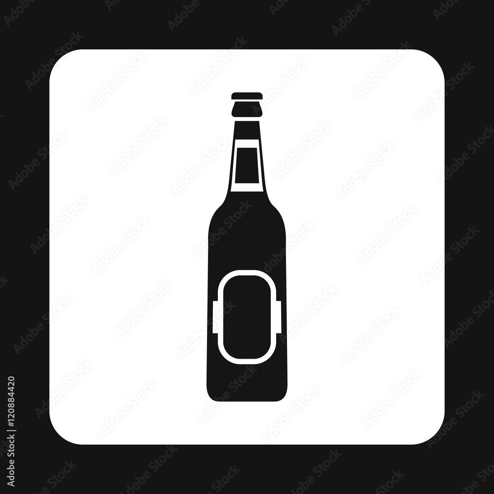 Bottle of beer icon in simple style isolated on white background. Drink symbol vector illustration Bottle of beer icon in simple style isolated on white background. Drink symbol vector illustration