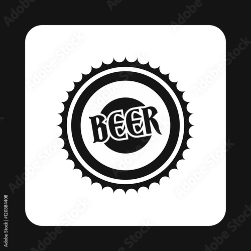 Cover beer icon in simple style isolated on white background. Bottle symbol vector illustration