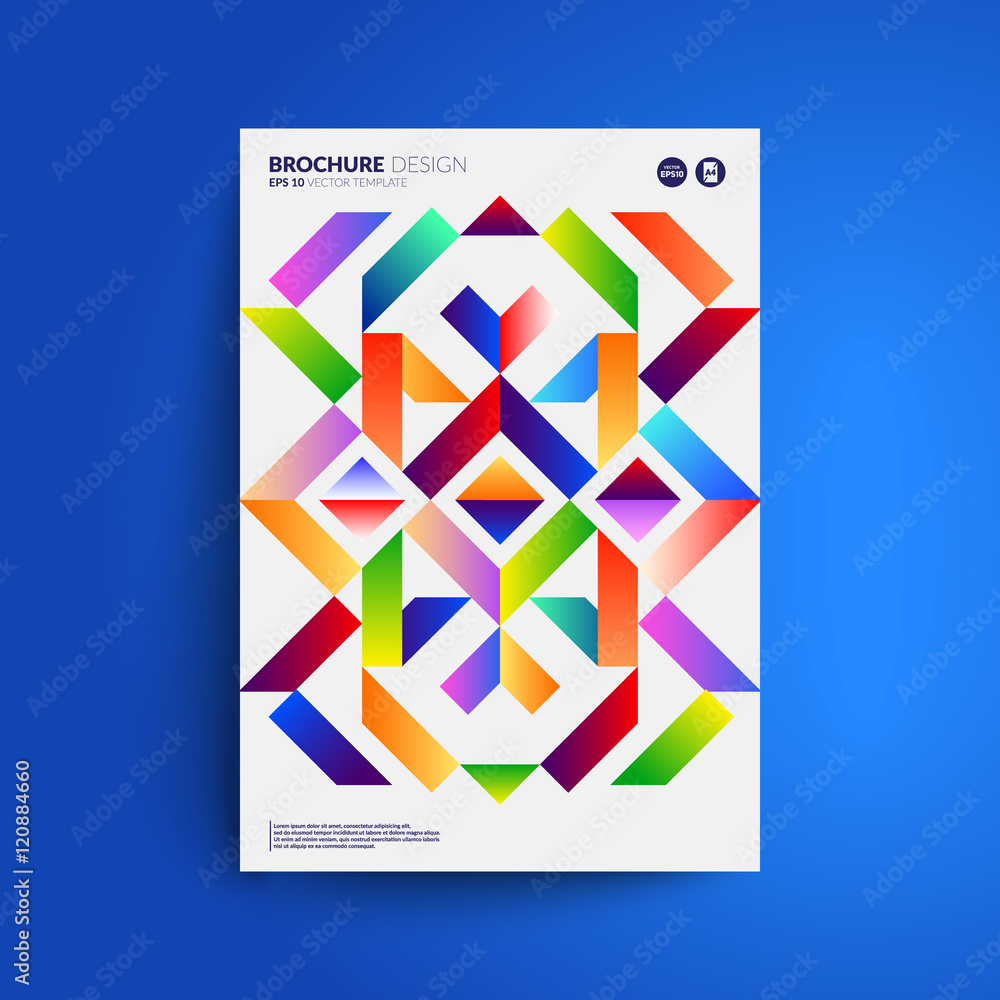 Abstract cover design with colorful geometric pattern. Eps10 vector.