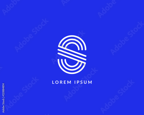Letter "S" logo monogram. Creative line art design. Eps10 Vector line logotype.