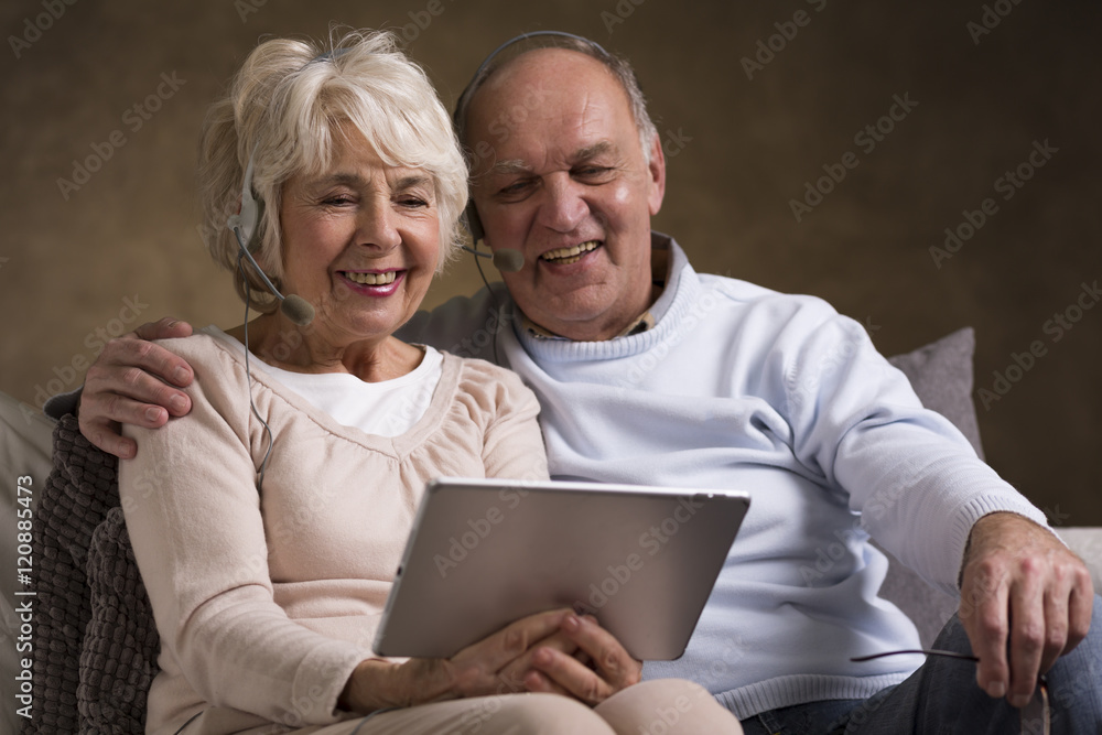 Happy elderly people
