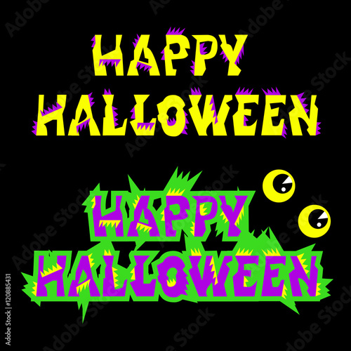 Halloween sign holiday greeting and original text. Vector illustration.