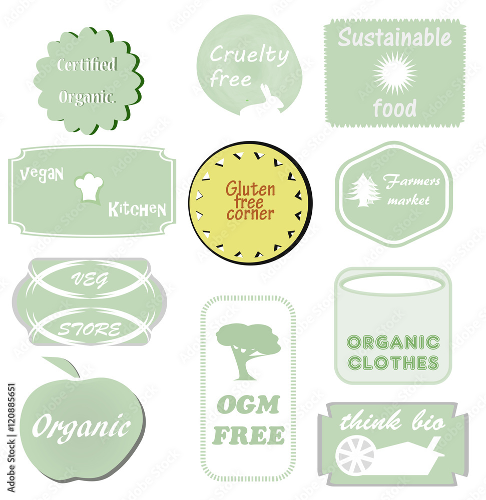 Vegetarian and organic badges
