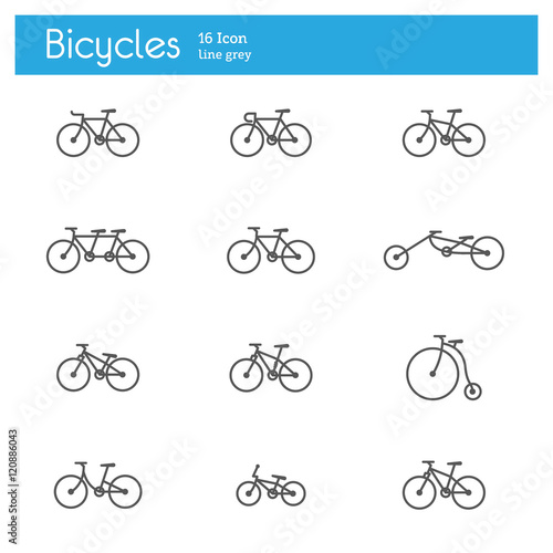 Bicycles icons line