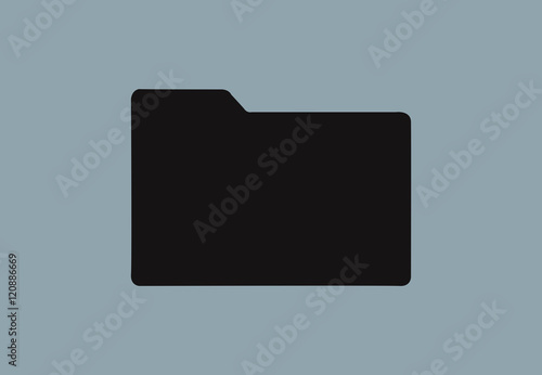 Vector folder symbol icon on flat background