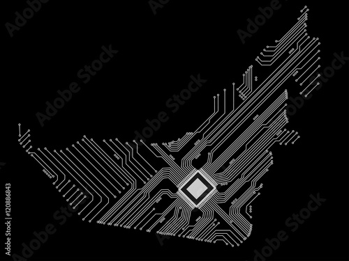 Abstract map Arab Emirates