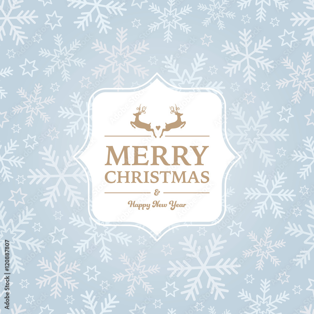 Snowflake Seamless Pattern with Christmas Decoration
