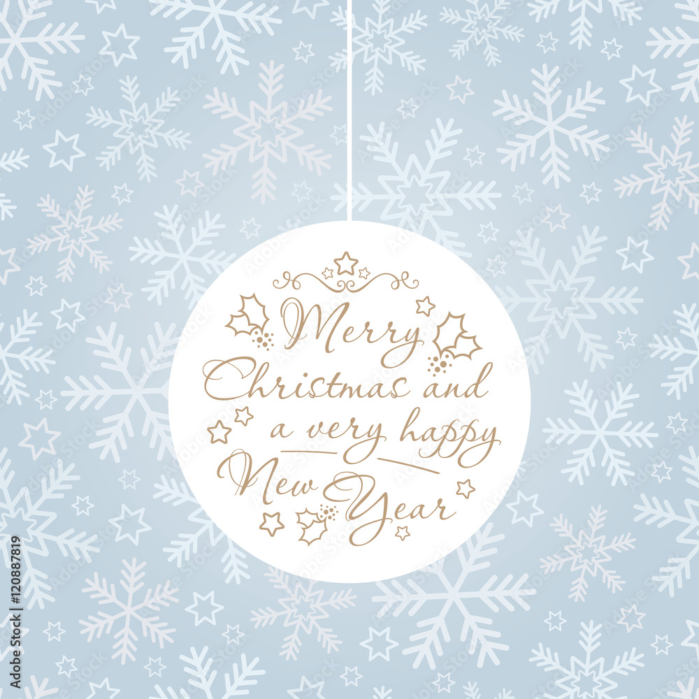 Snowflake Seamless Pattern with Christmas Decoration