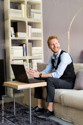 Man working on laptop