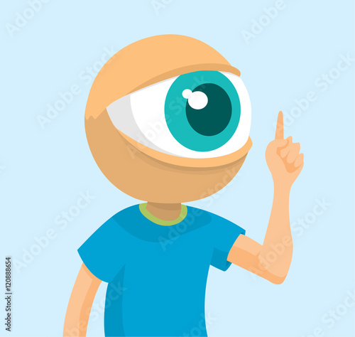 Man with one giant eye as head