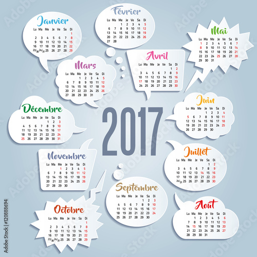 2017 Calendrier bulles de BD-1