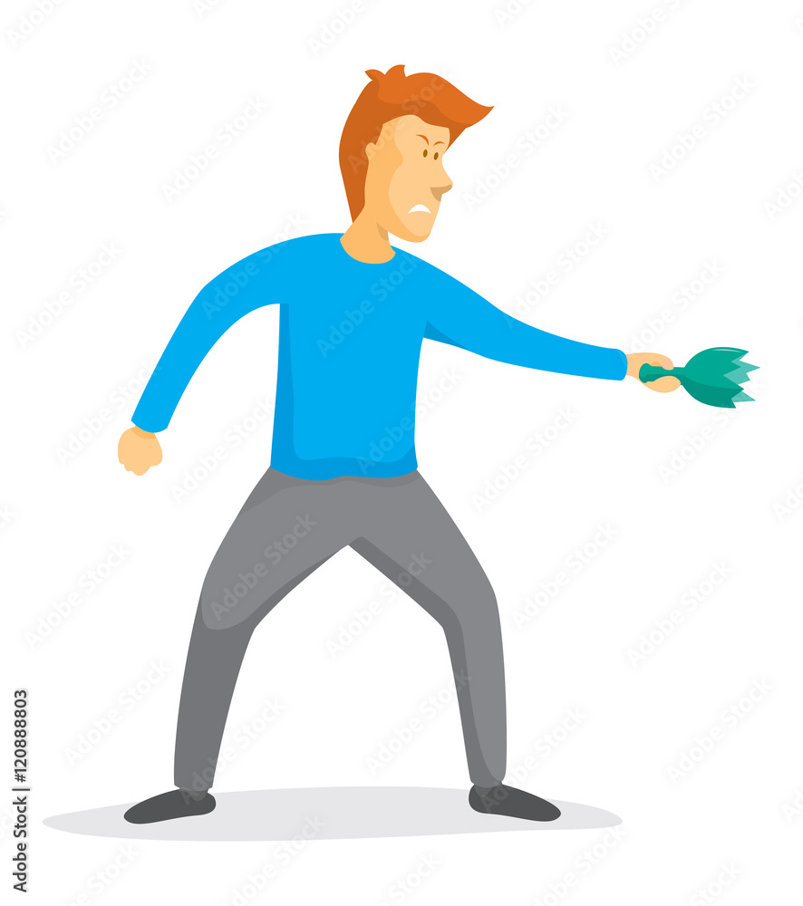 Man threatening with broken bottle Man threatening with broken bottle