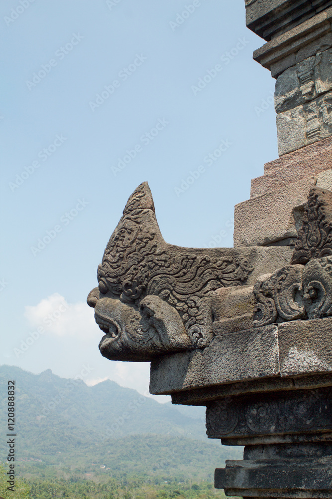 detail of Borobudur temple of Buddhism near Yogyakarta, Indonesia
