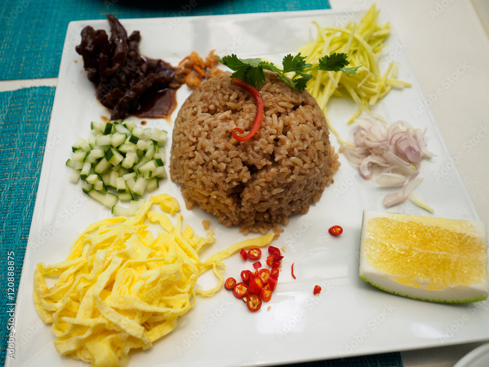 Fry rice with the shrimp paste, Thai food