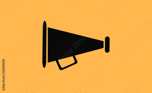 Vector loud speaker icon on flat background