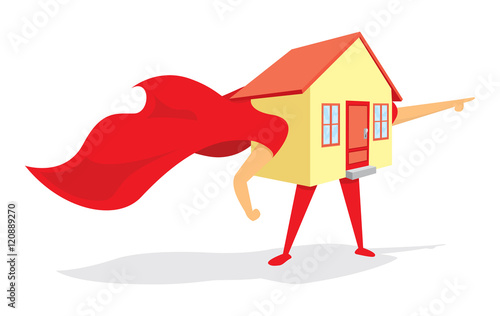 Super hero house with cape