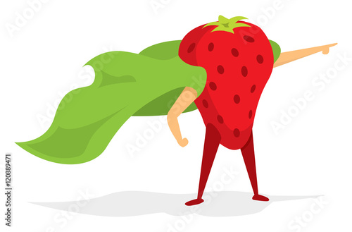 Strawberry super hero saving the day