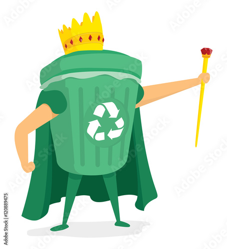 Recycle king standing with cape