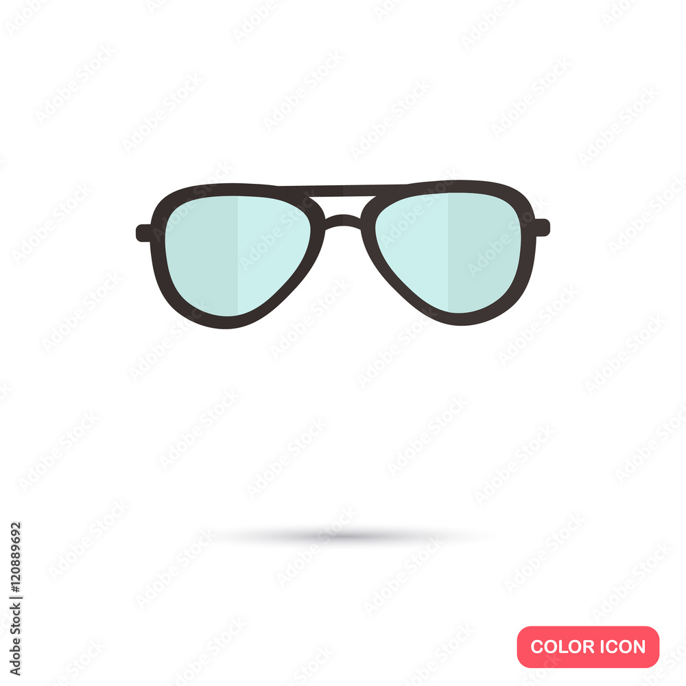 Male vision glasses color flat icon Male vision glasses color flat icon