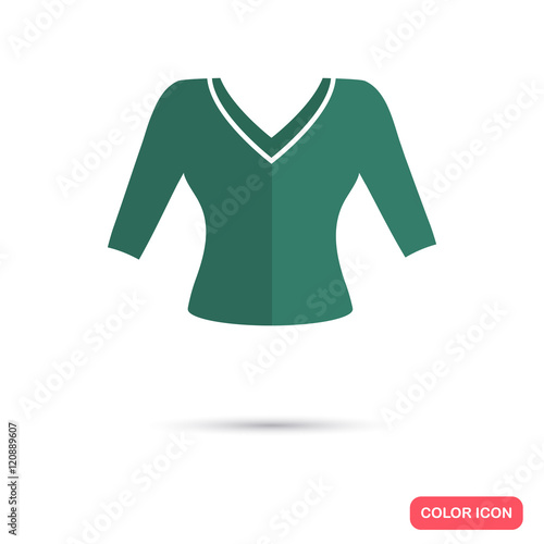 Female blouse color flat icon