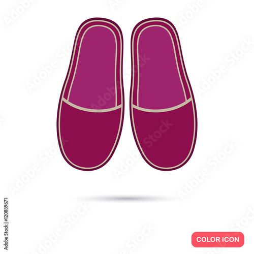 Home slippers color flat icon