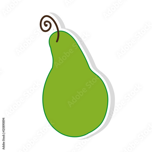 green pear fruit. healthy food lifestyle. vector illustration
