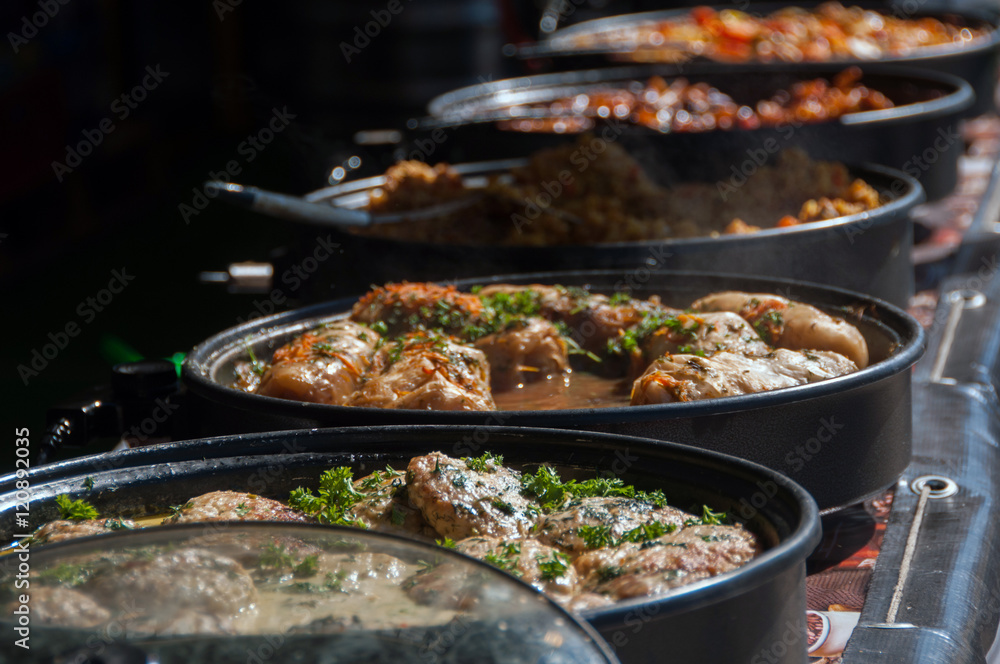 Tasty food. Kitchen in the street Tasty food. Kitchen in the street
