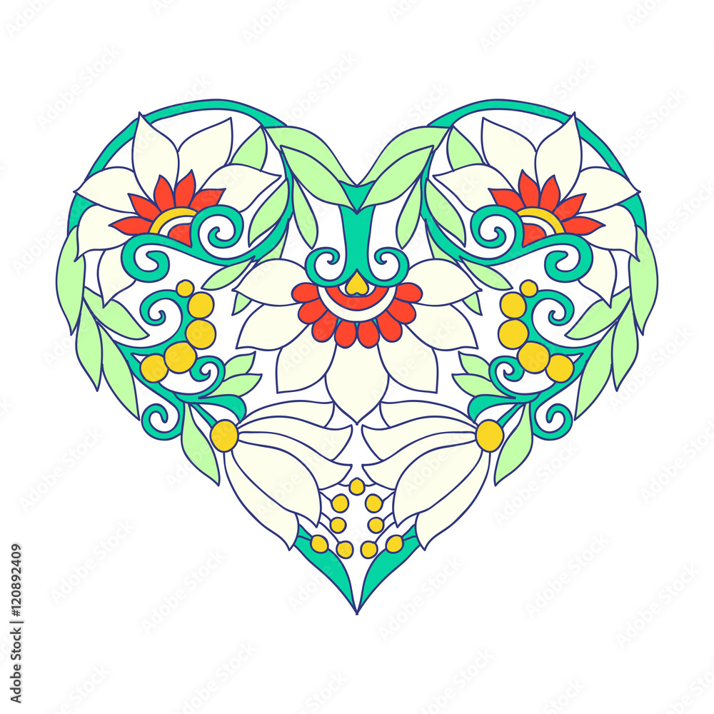 Decorative floral Love Heart for Valentine's Day
