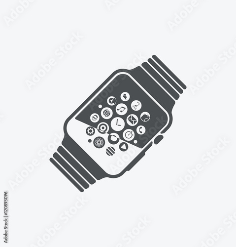 Simple smart watch icon on white background. Simple smart watch icon. eps8.