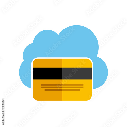 credit card with business icon vector illustration design