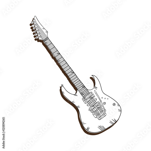 electric guitar musical instrument. traditional music element. vector illustration photo