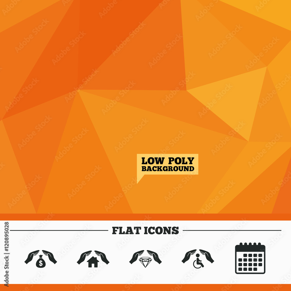 Hands insurance icons. Money savings sign. Hands insurance icons. Money savings sign.