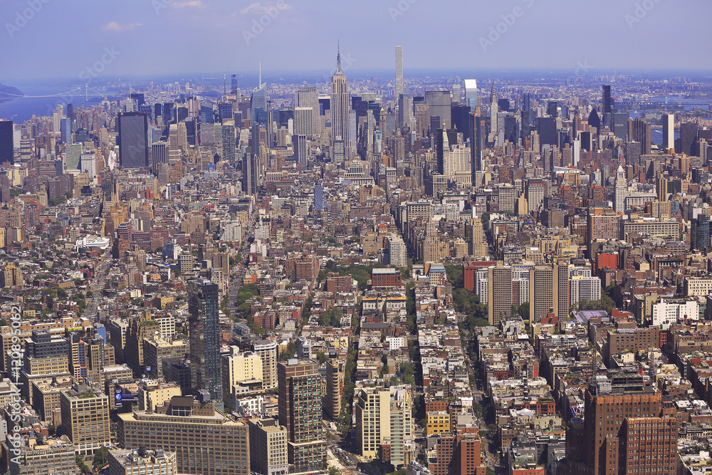 New York City skyline, aerial view,  USA