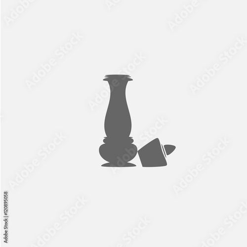 Crown King fall. Chess figure. The concept of change of power. Vector